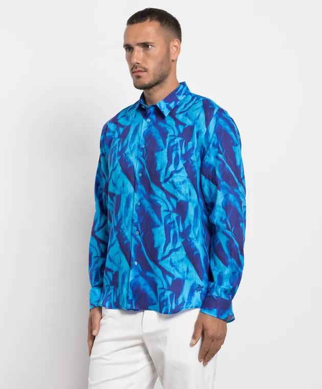 Vilebrequin Blue linen shirt Caroubis