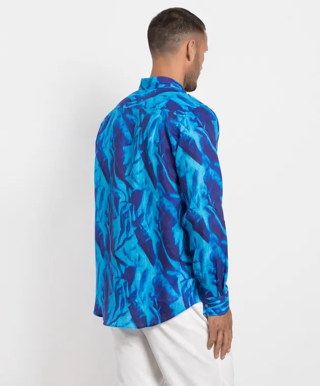 Vilebrequin Blue linen shirt Caroubis