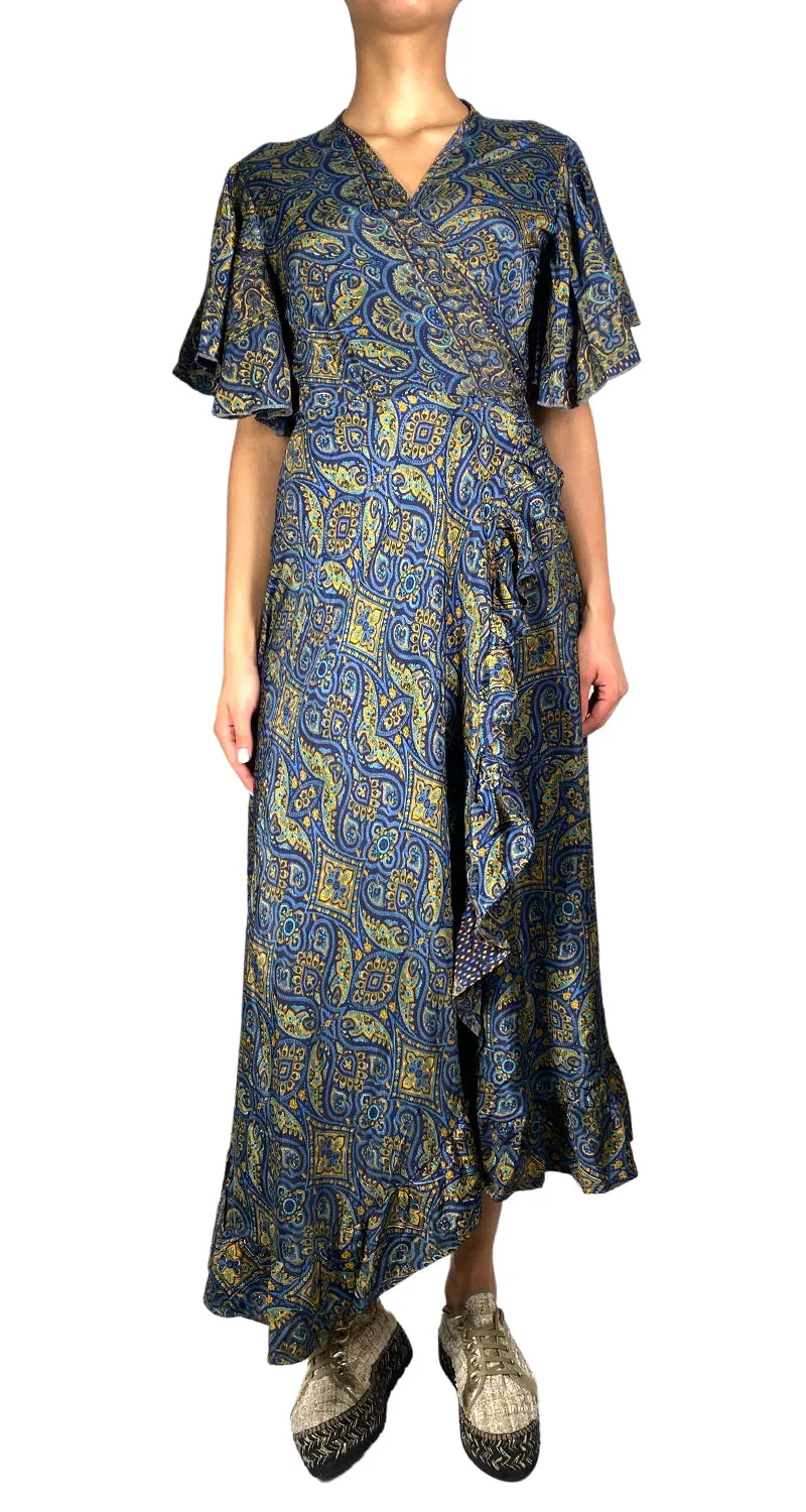 VINTAGE Wrap Dress Seda Paisley