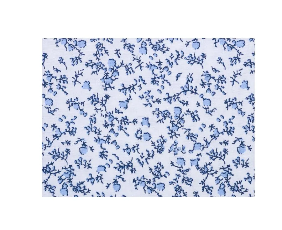 WHITE COTTON SHIRT WITH LIGHT BLUE FLORAL PRINT  ELDORIC