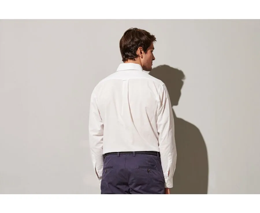 WHITE LONG SLEEVE COTTON LINEN SHIRT  COLTEN