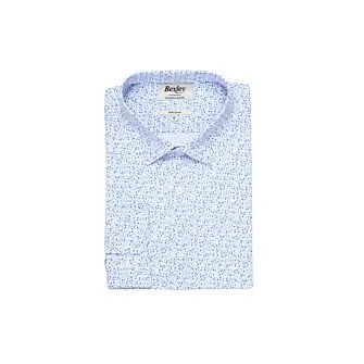 WHITE PRINTED COTTON SHIRT WITH BLUE SPOTS  SIDOINE
