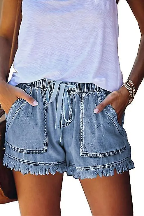 Women's Summer Short Pants Cotton Linen Elastic Wide