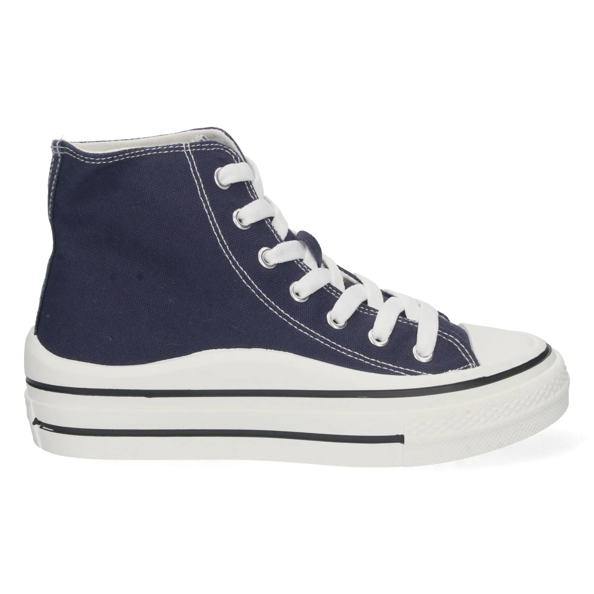Zapatillas altas lona mujer color marino