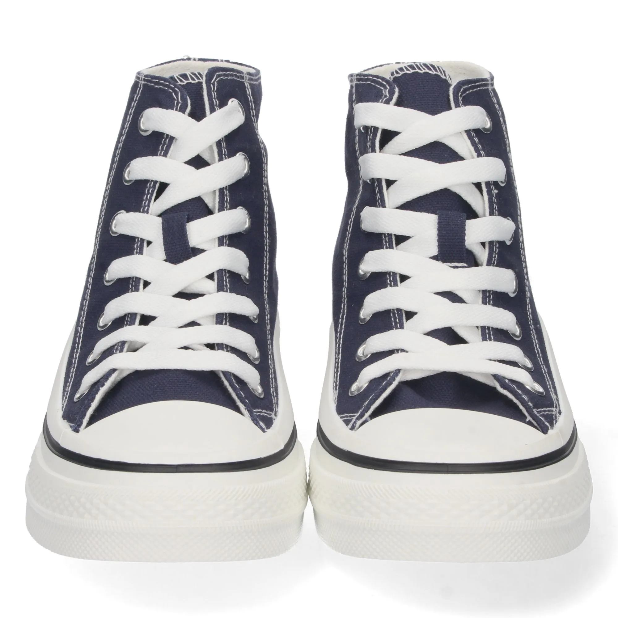 Zapatillas altas lona mujer color marino