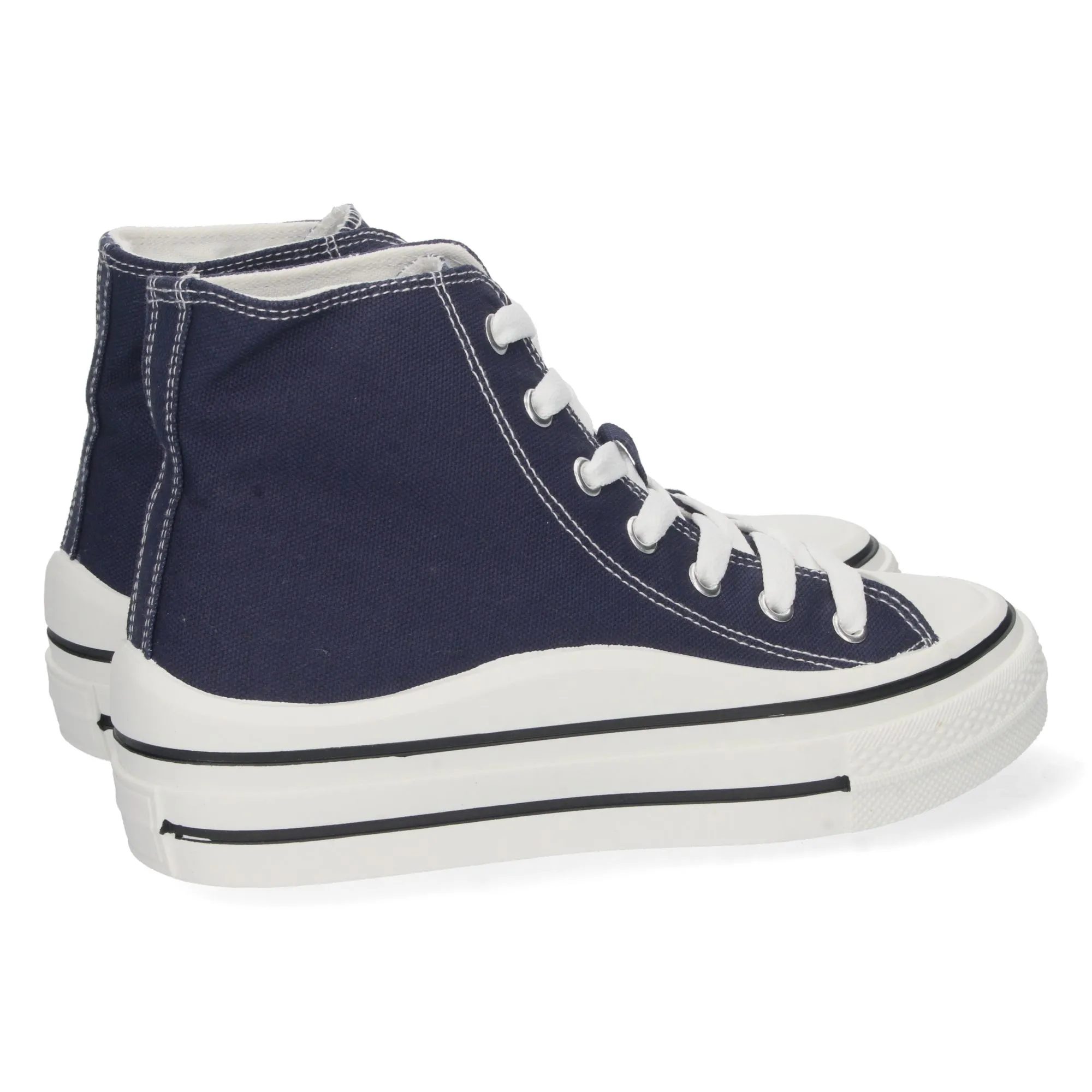 Zapatillas altas lona mujer color marino