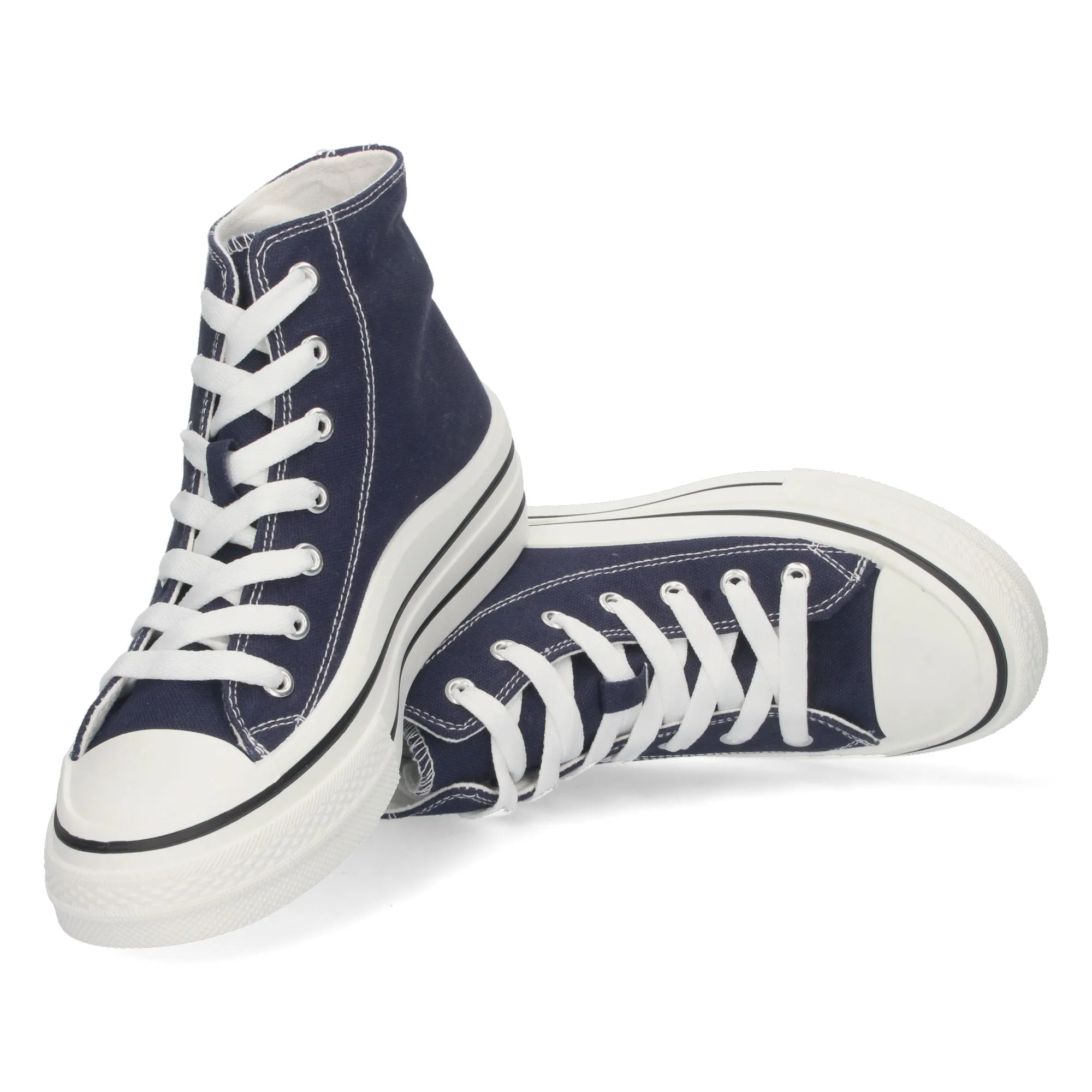 Zapatillas altas lona mujer color marino