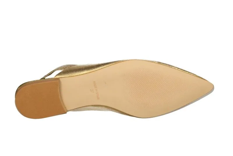 Zapato Descubierto Piel Dorado