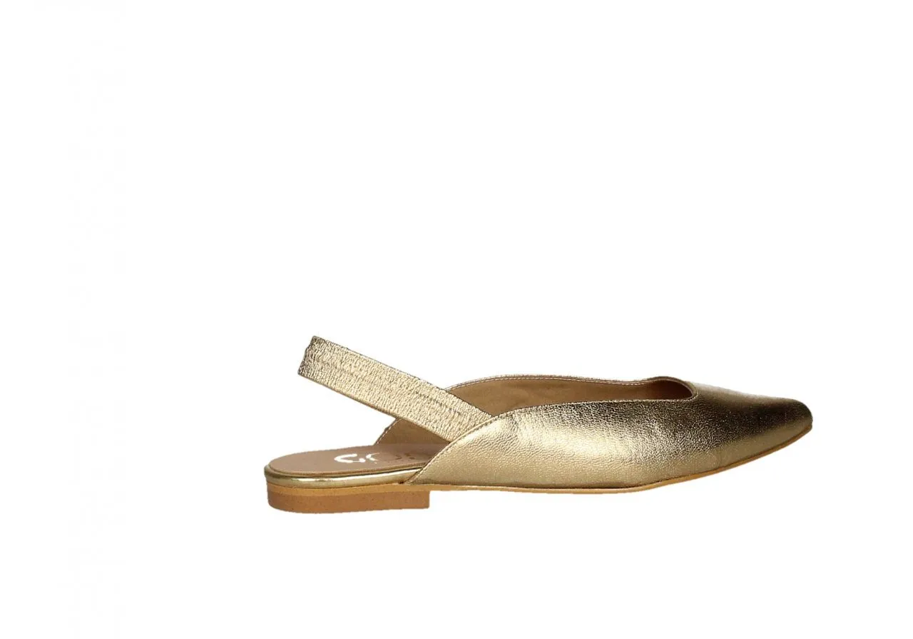Zapato Descubierto Piel Dorado